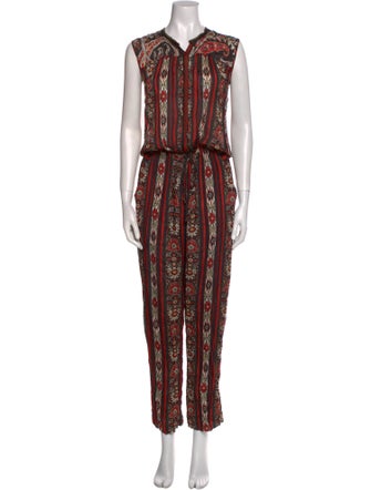 Étoile Isabel Marant Floral Print V-Neck Jumpsuit