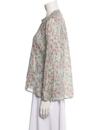 Étoile Isabel Marant Floral Print V-Neck Button-Up Top