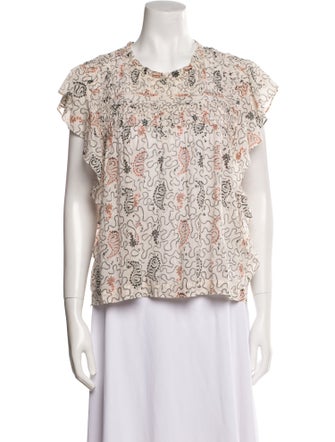 Étoile Isabel Marant Printed Crew Neck Blouse