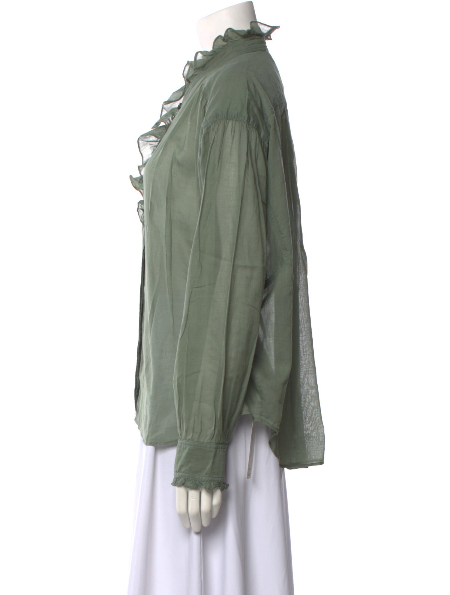 Étoile Isabel Marant Mock Neck Long Sleeve Button-Up Top