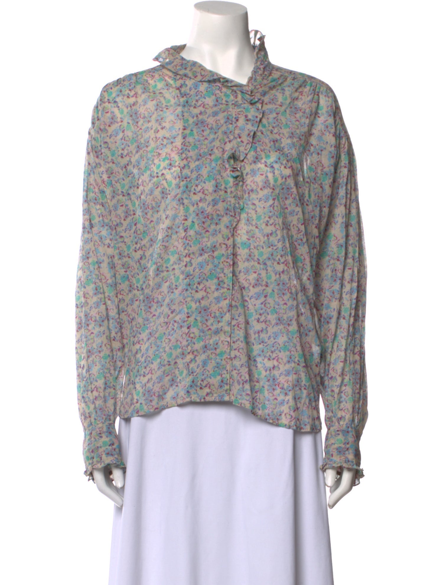 Étoile Isabel Marant Floral Print Mock Neck Blouse