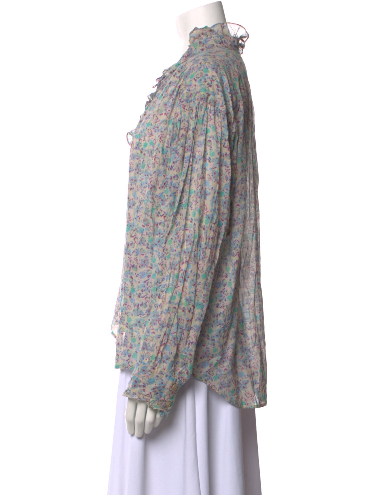 Étoile Isabel Marant Floral Print Mock Neck Blouse