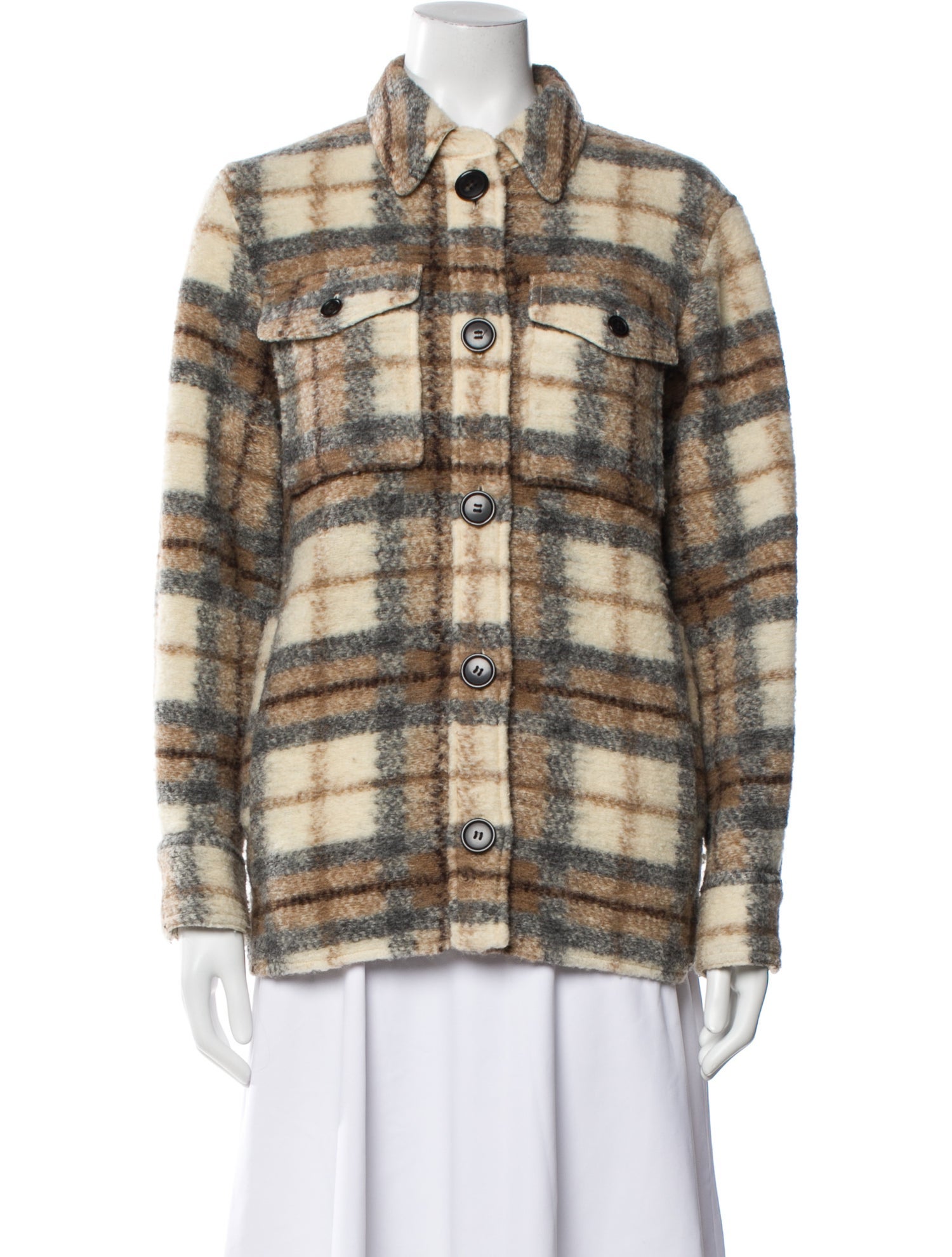 Étoile Isabel Marant Wool Plaid Print Jacket