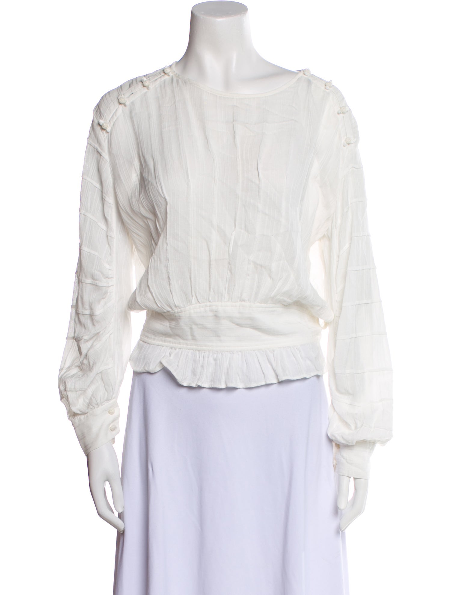 Étoile Isabel Marant Bateau Neckline Long Sleeve Crop Top