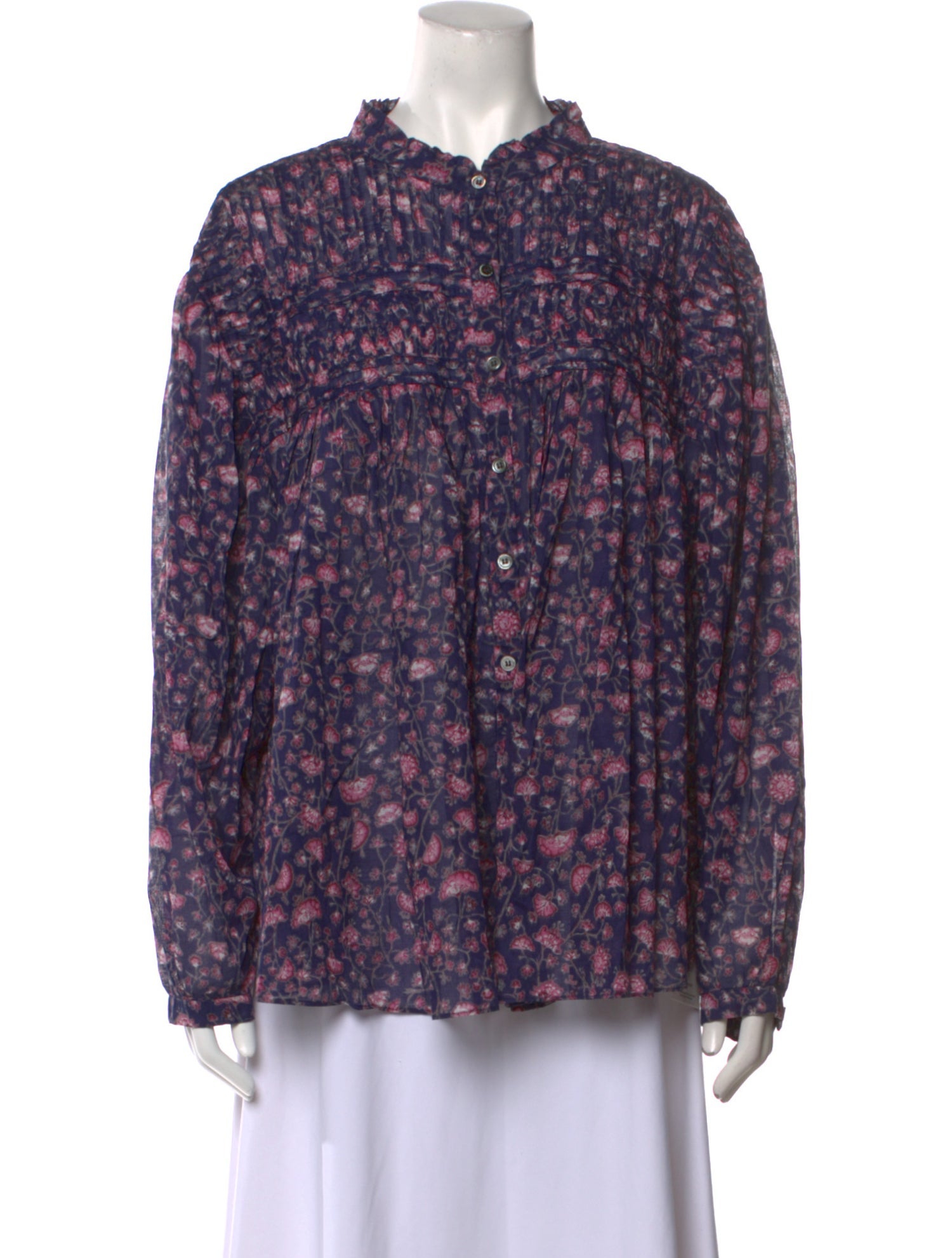 Étoile Isabel Marant Floral Print Mock Neck Blouse