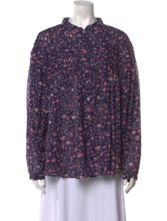 Étoile Isabel Marant Floral Print Mock Neck Blouse