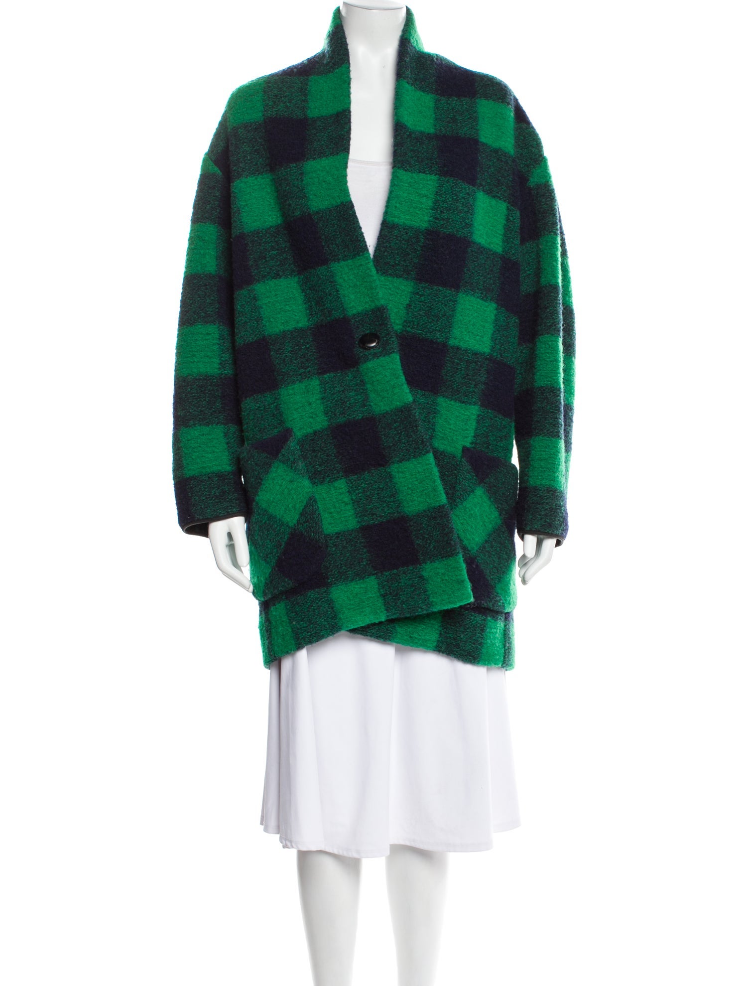 Étoile Isabel Marant Wool Plaid Print Coat