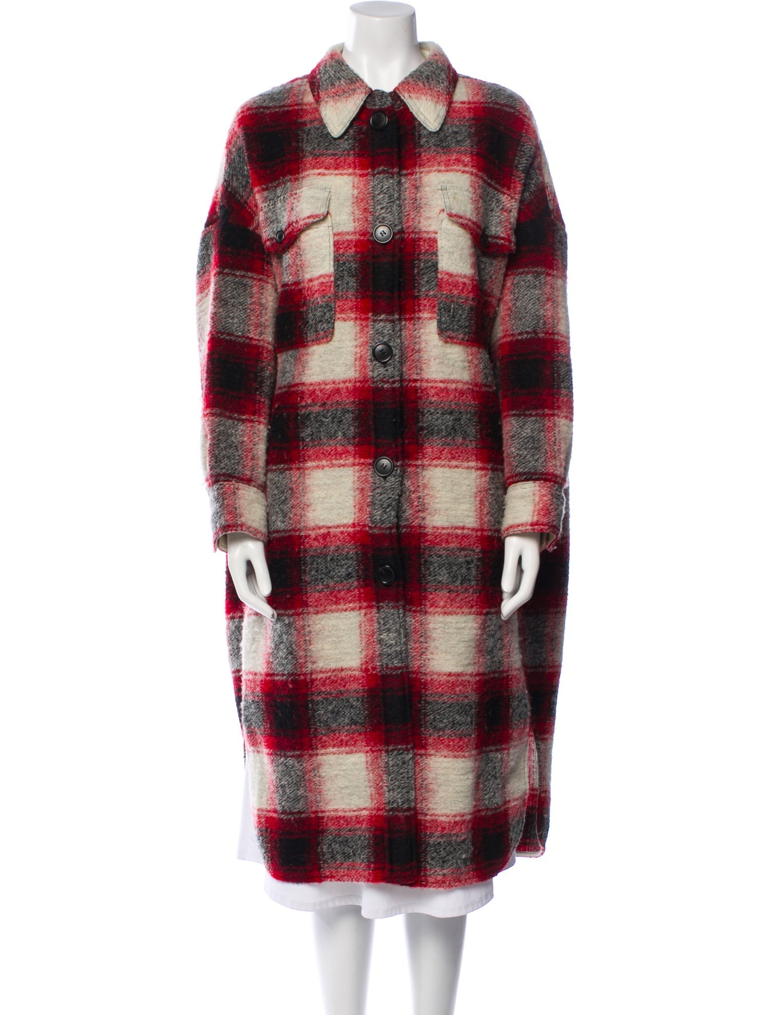 Étoile Isabel Marant Wool Plaid Print Coat