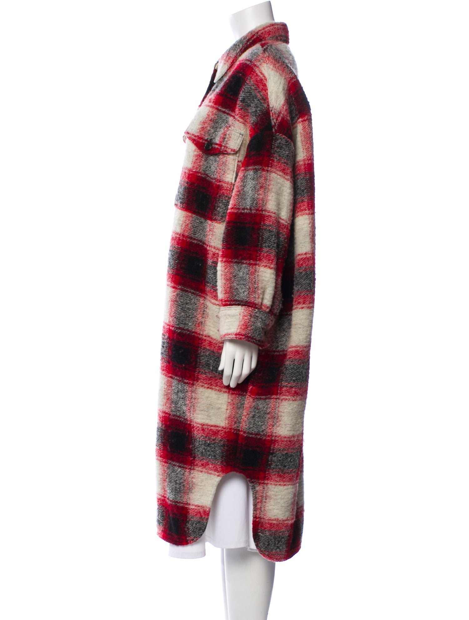 Étoile Isabel Marant Wool Plaid Print Coat