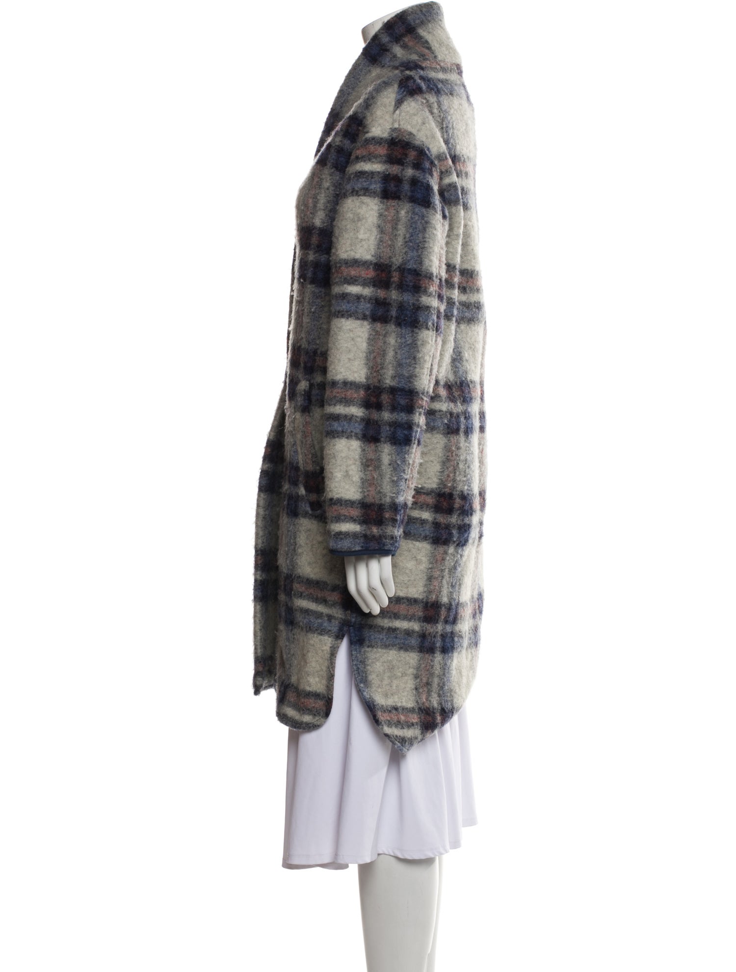 Étoile Isabel Marant Wool Plaid Print Coat
