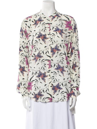 Étoile Isabel Marant Floral Print Long Sleeve Button-Up Top