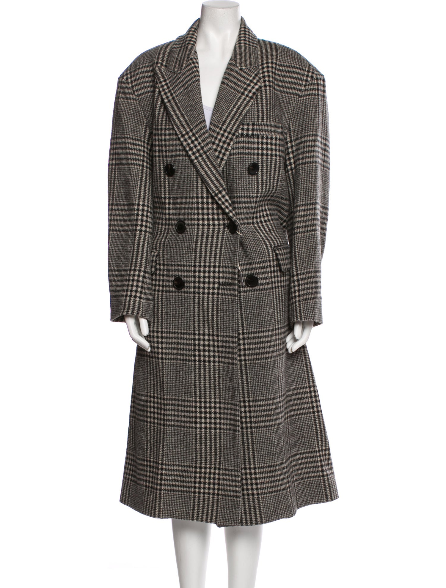 Étoile Isabel Marant Wool Plaid Print Peacoat