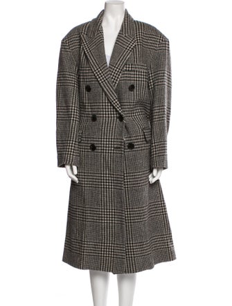 Étoile Isabel Marant Wool Plaid Print Peacoat