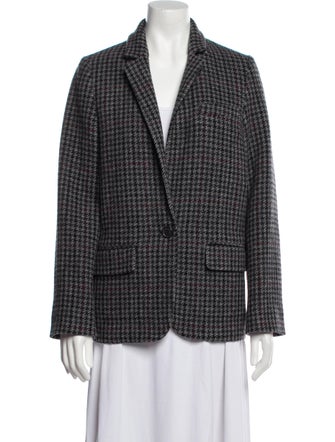 Étoile Isabel Marant Virgin Wool Houndstooth Print Blazer