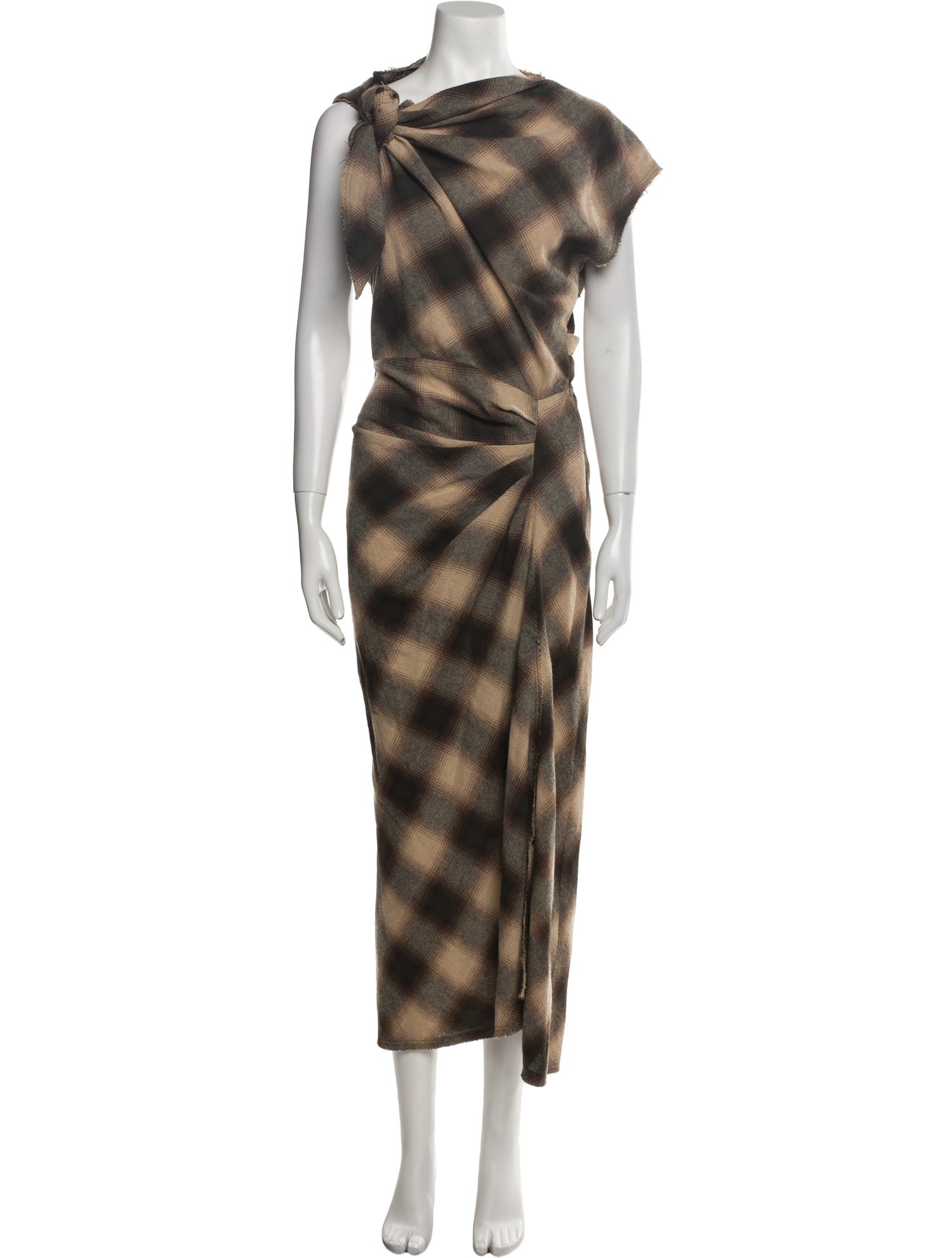 Étoile Isabel Marant Plaid Print Long Dress
