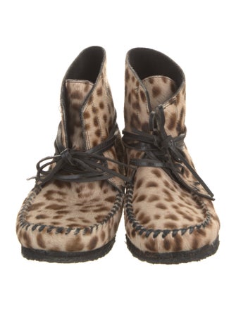 Étoile Isabel Marant Ponyhair Animal Print Lace-Up Boots