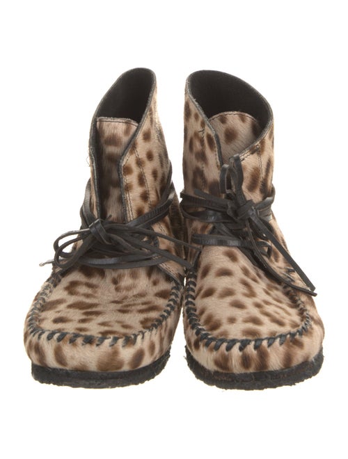 Étoile Isabel Marant Ponyhair Animal Print Lace-Up Boots
