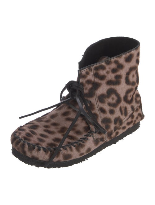 Étoile Isabel Marant Ponyhair Animal Print Lace-Up Boots