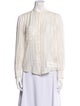 Étoile Isabel Marant Striped Mock Neck Button-Up Top