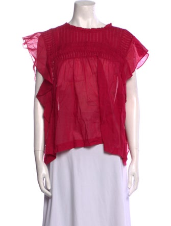 Étoile Isabel Marant Bateau Neckline Short Sleeve Blouse