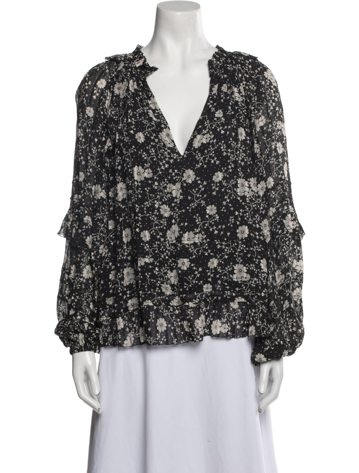 Étoile Isabel Marant Floral Print V-Neck Blouse w/ Tags