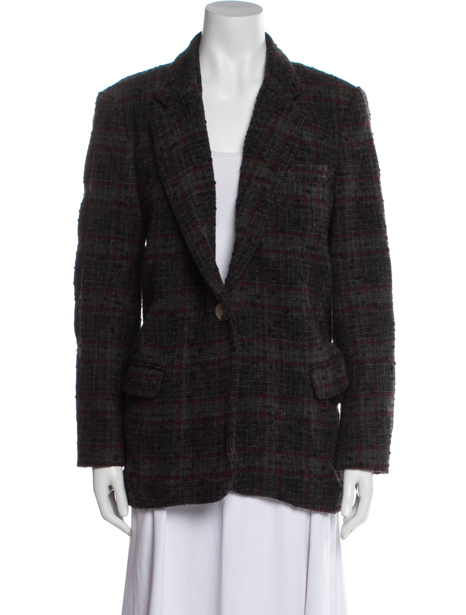 Étoile Isabel Marant Wool Plaid Print Blazer