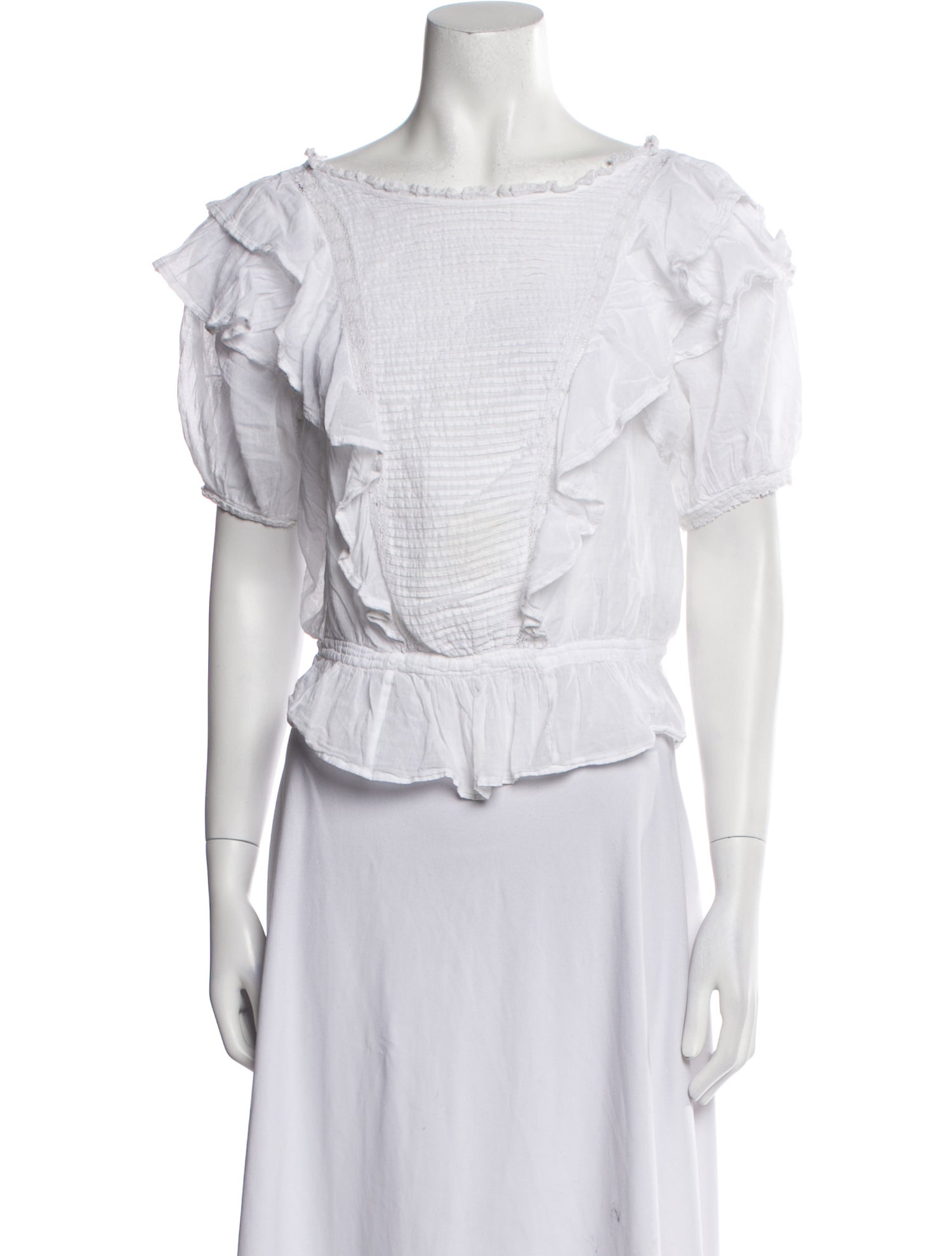 Étoile Isabel Marant Bateau Neckline Short Sleeve Crop Top