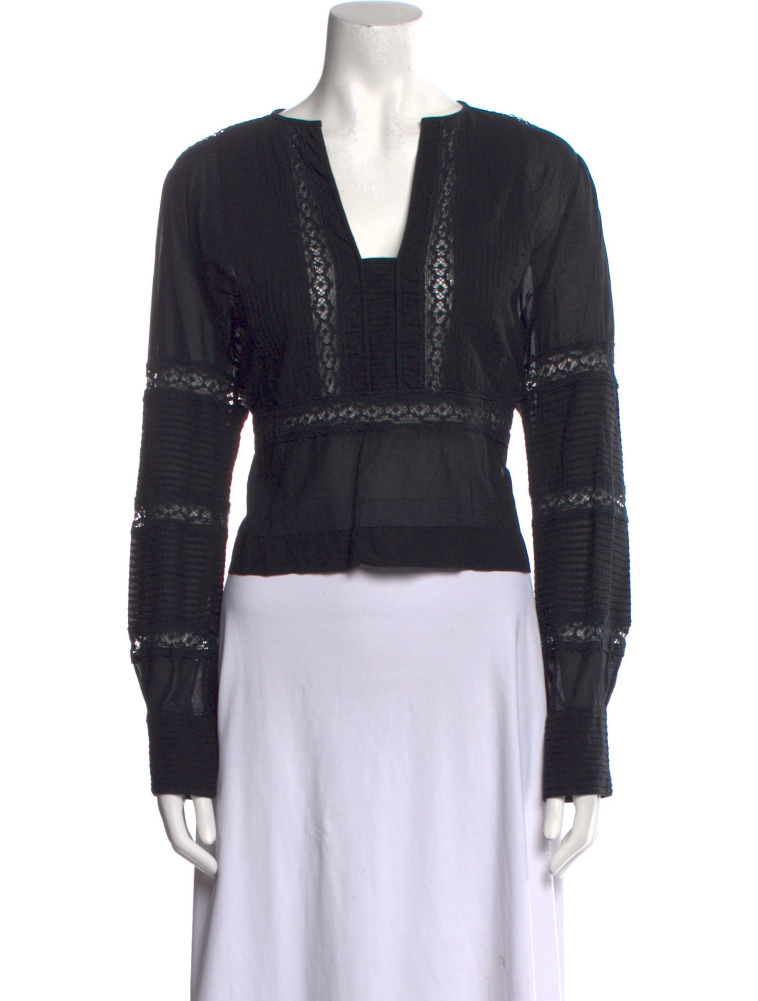 Étoile Isabel Marant Square Neckline Long Sleeve Crop Top