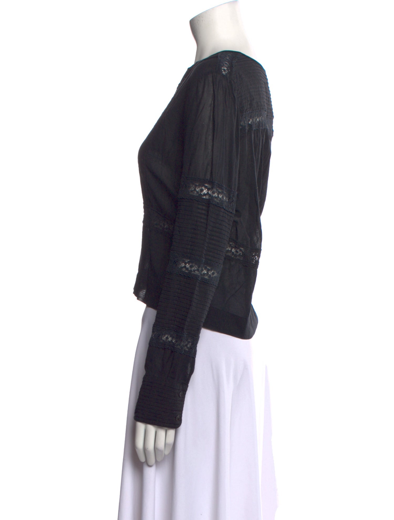 Étoile Isabel Marant Square Neckline Long Sleeve Crop Top