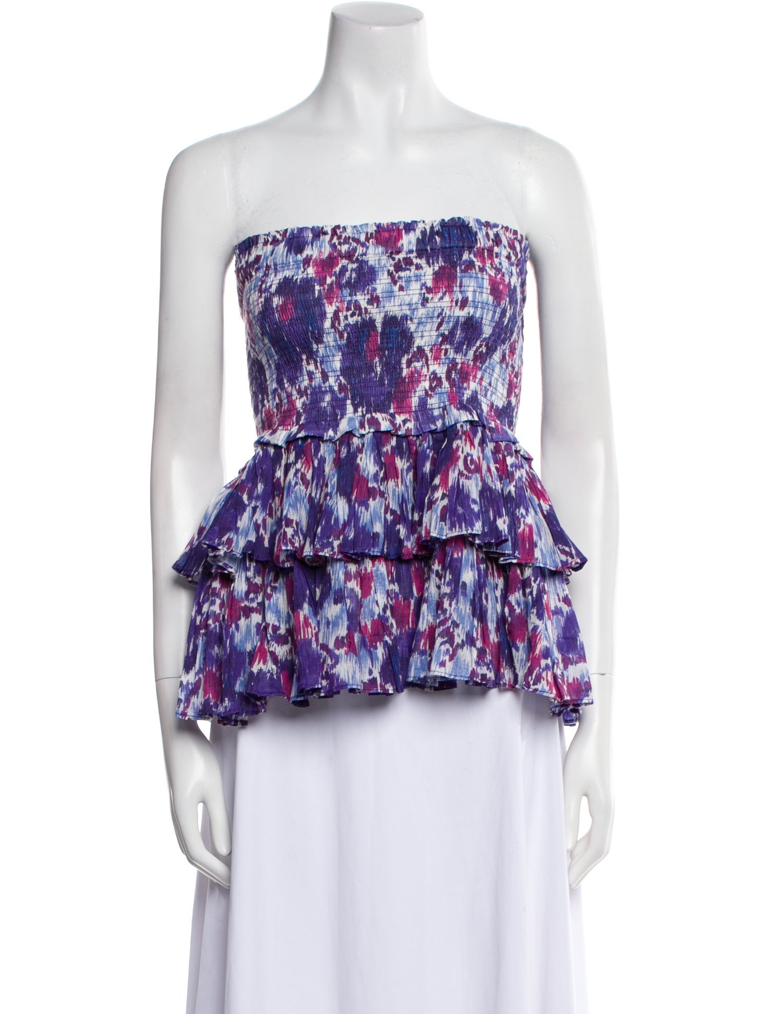 Étoile Isabel Marant Floral Print Strapless Blouse