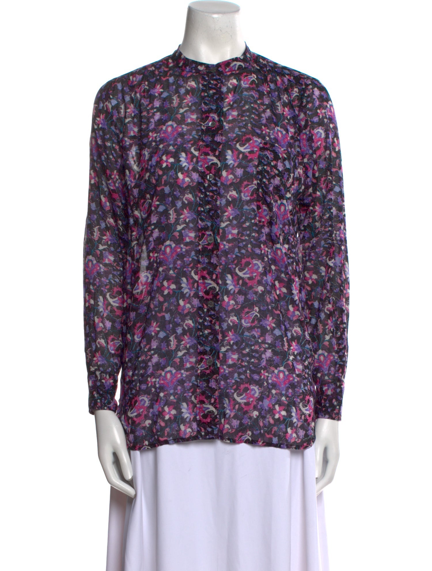 Étoile Isabel Marant Floral Print Mock Neck Blouse