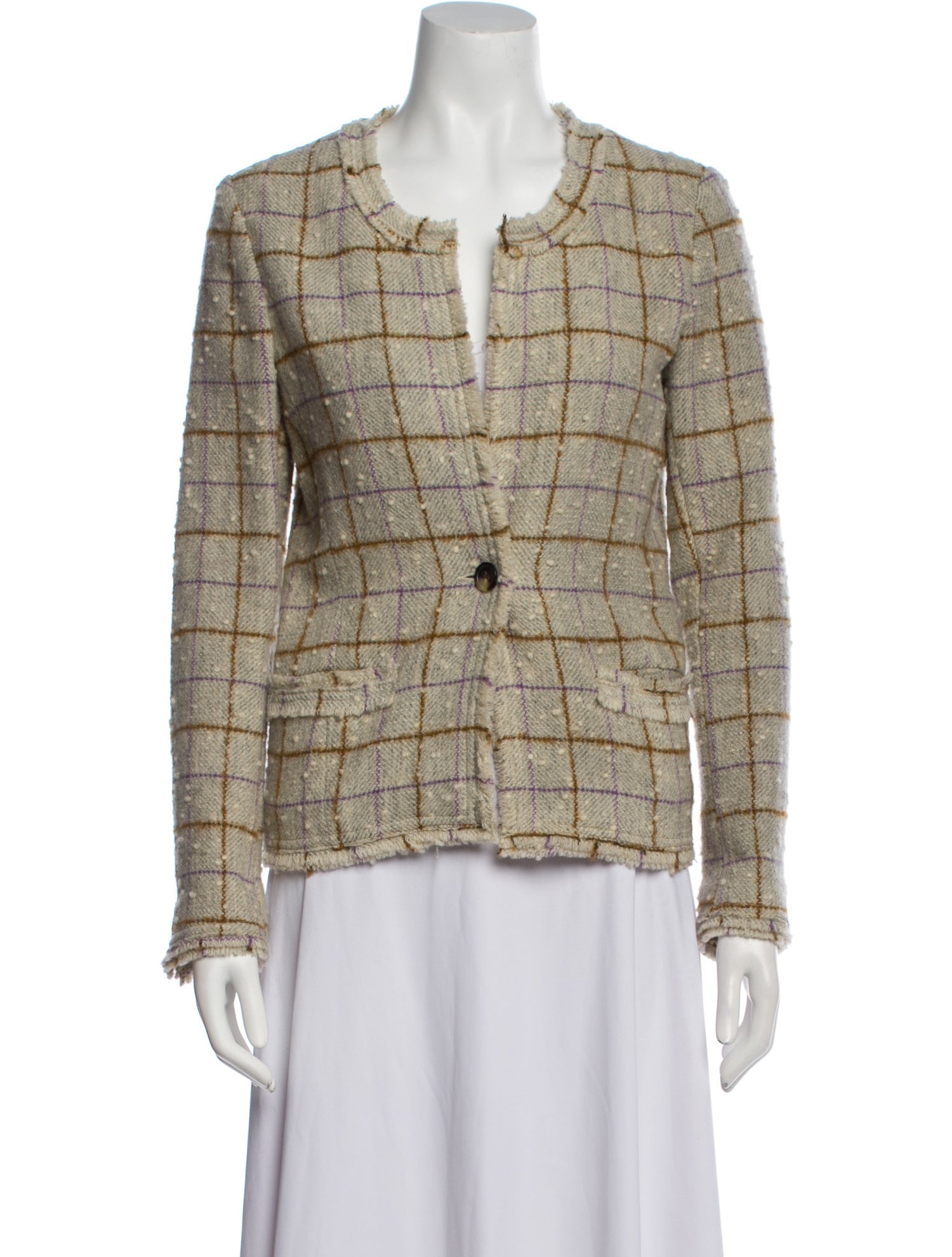 Étoile Isabel Marant Wool Plaid Print Blazer
