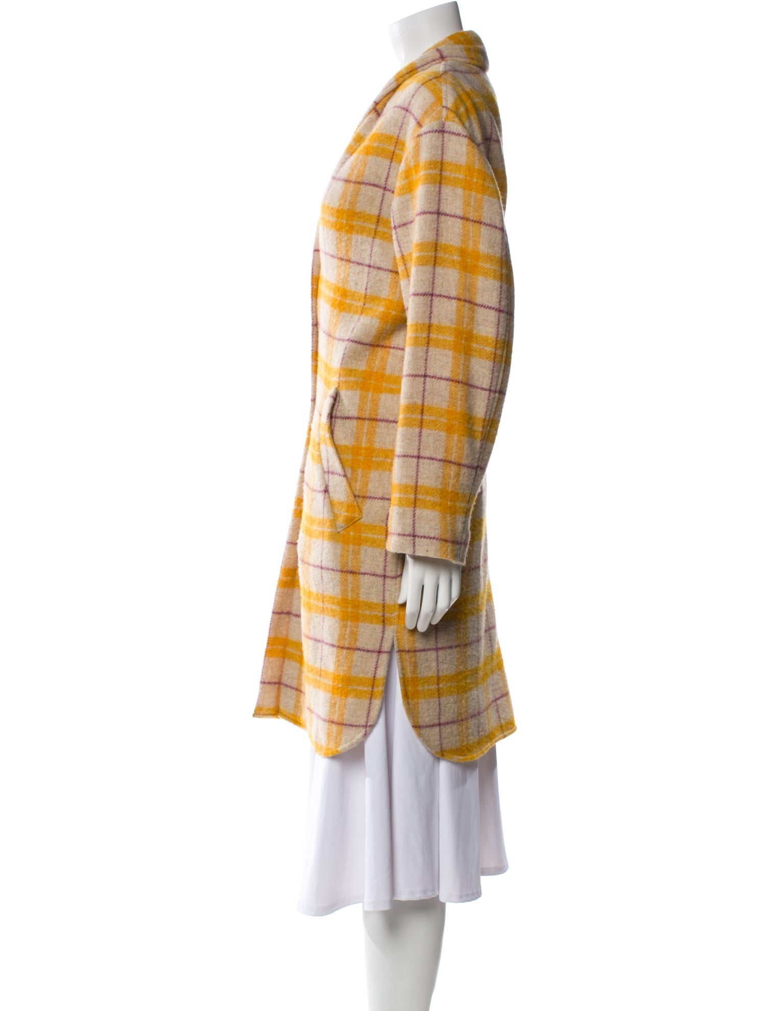 Étoile Isabel Marant Virgin Wool Plaid Print Coat