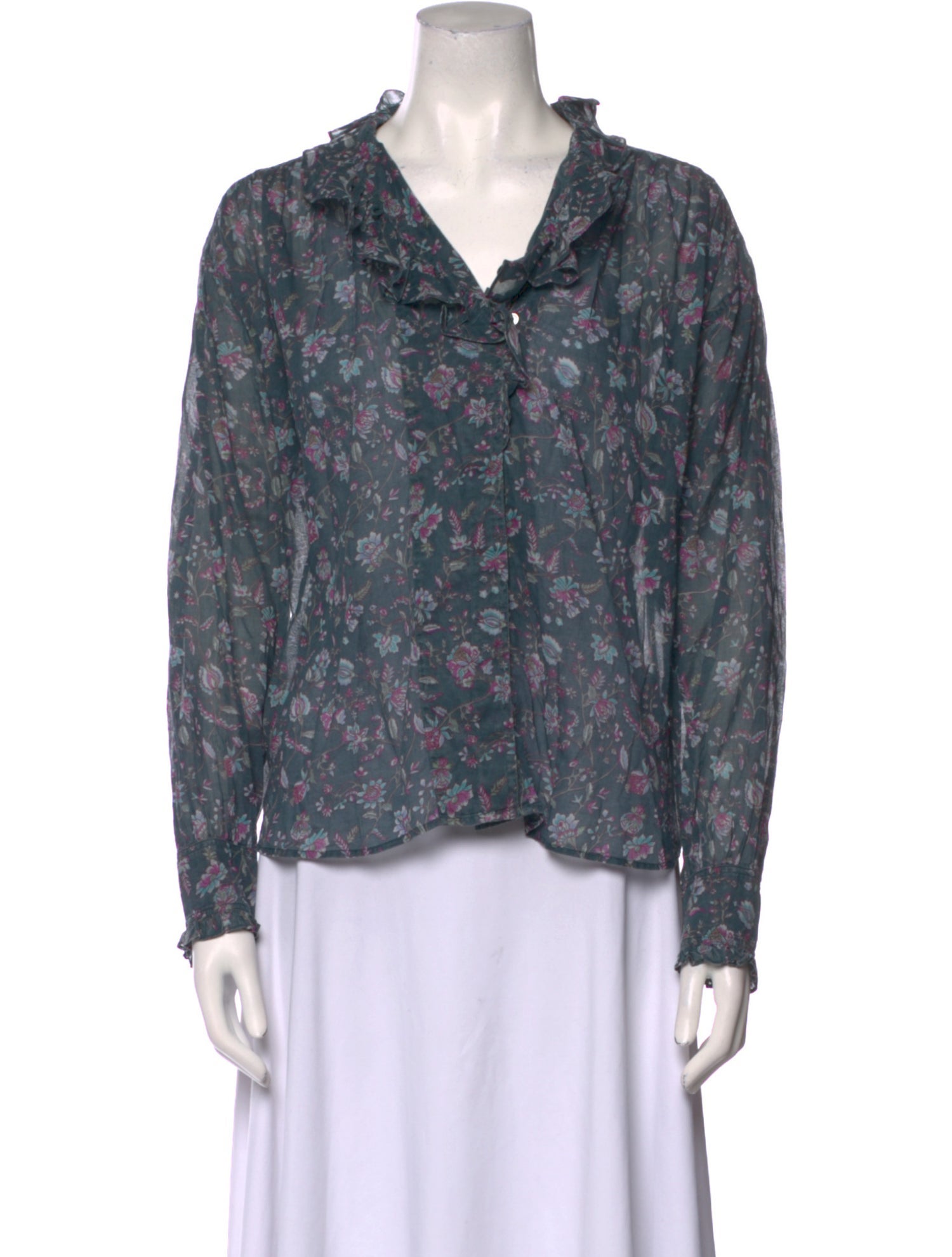 Étoile Isabel Marant Floral Print V-Neck Blouse