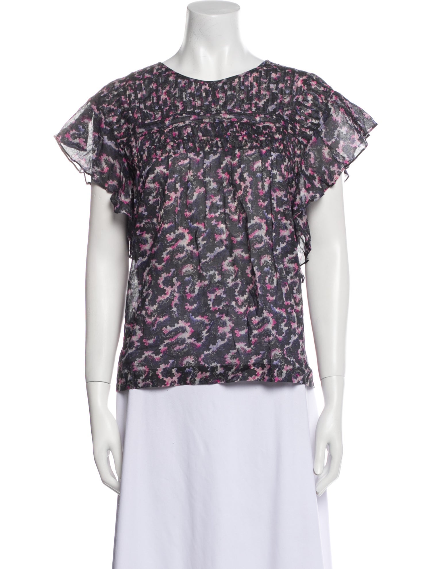 Étoile Isabel Marant Floral Print Bateau Neckline Blouse w/ Tags