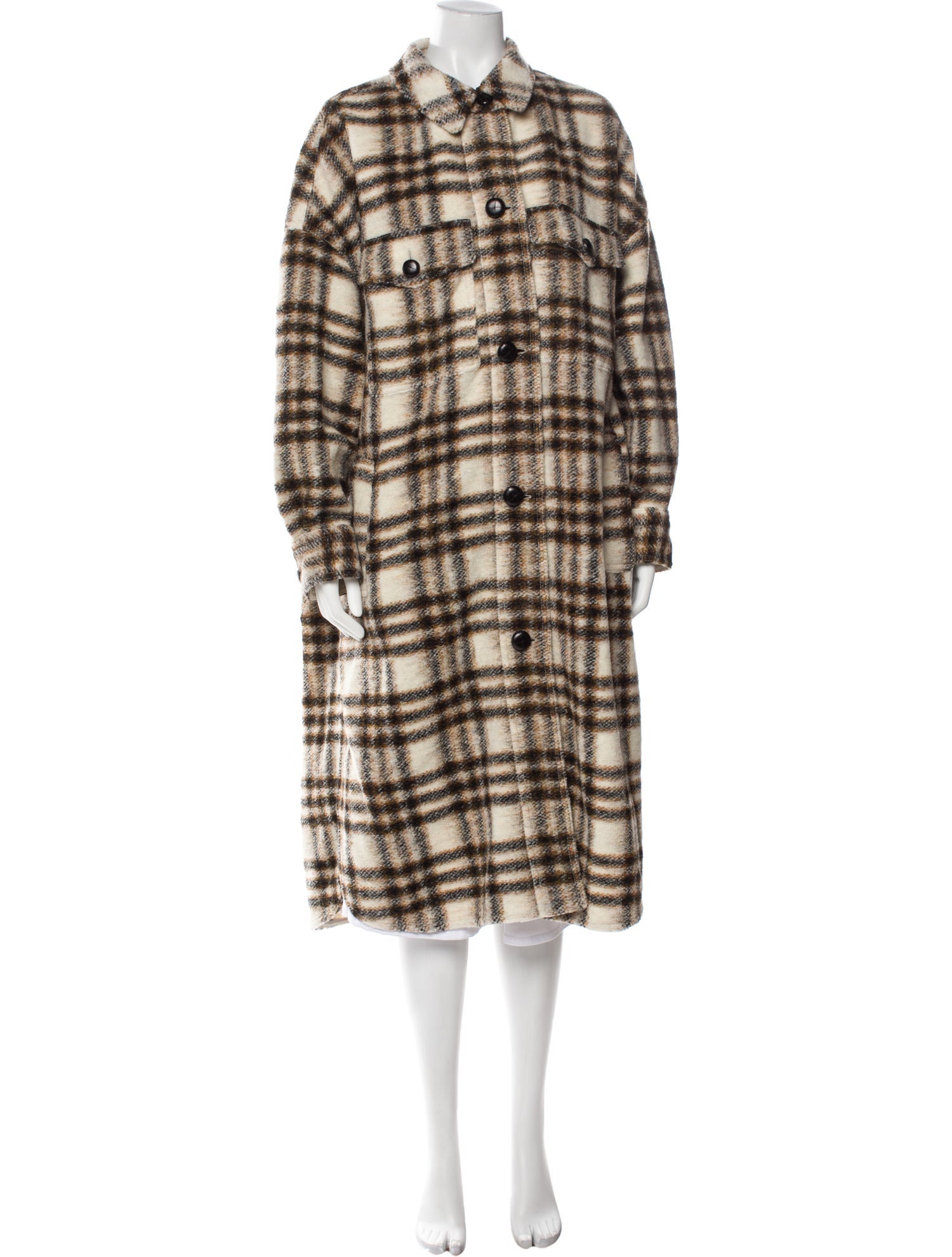 Étoile Isabel Marant Merino Wool Plaid Print Coat w/ Tags