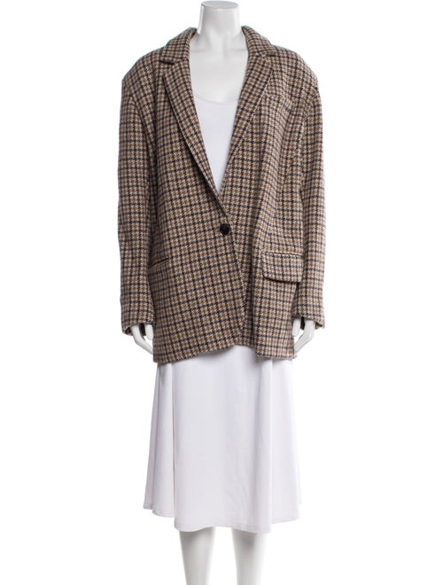 Étoile Isabel Marant Virgin Wool Houndstooth Print Blazer