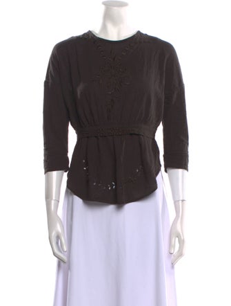 Étoile Isabel Marant Crew Neck Three-Quarter Sleeve Top