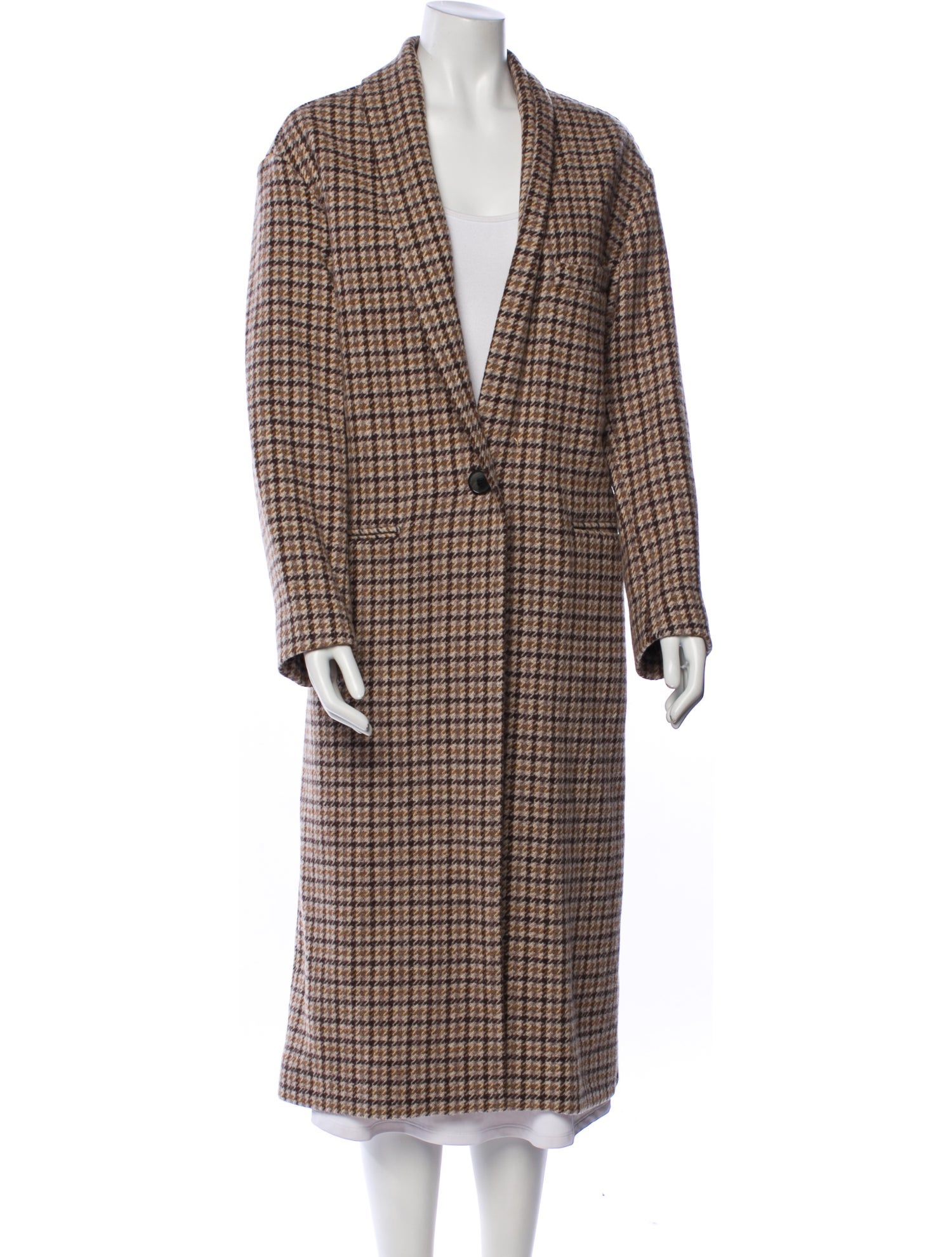 Étoile Isabel Marant Wool Plaid Print Coat