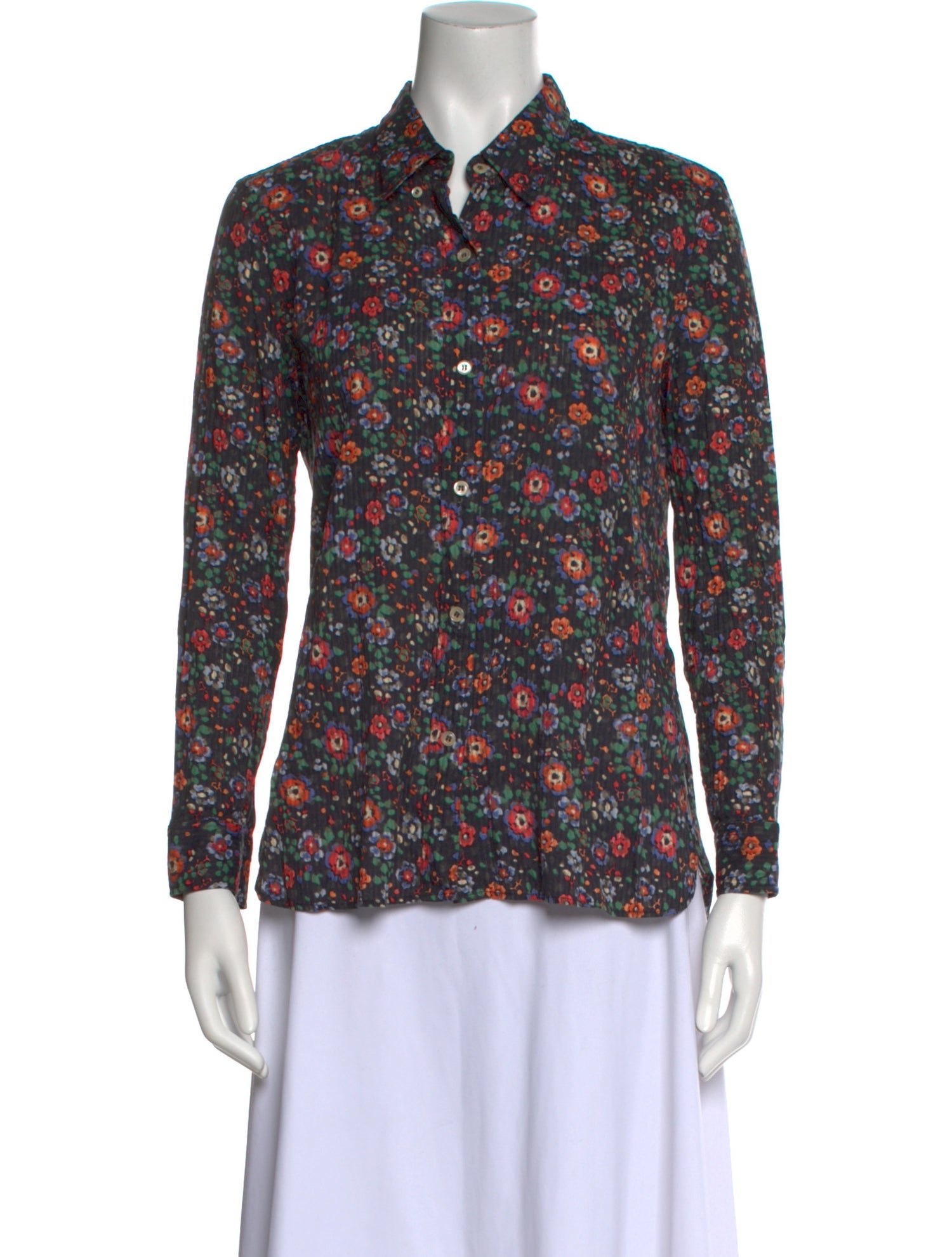 Étoile Isabel Marant Floral Print Long Sleeve Button-Up Top