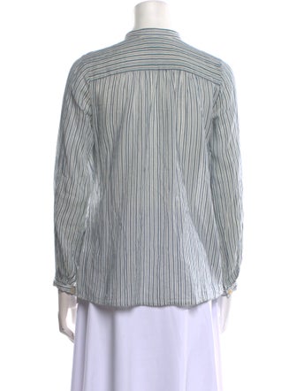 Étoile Isabel Marant Striped Mock Neck Button-Up Top