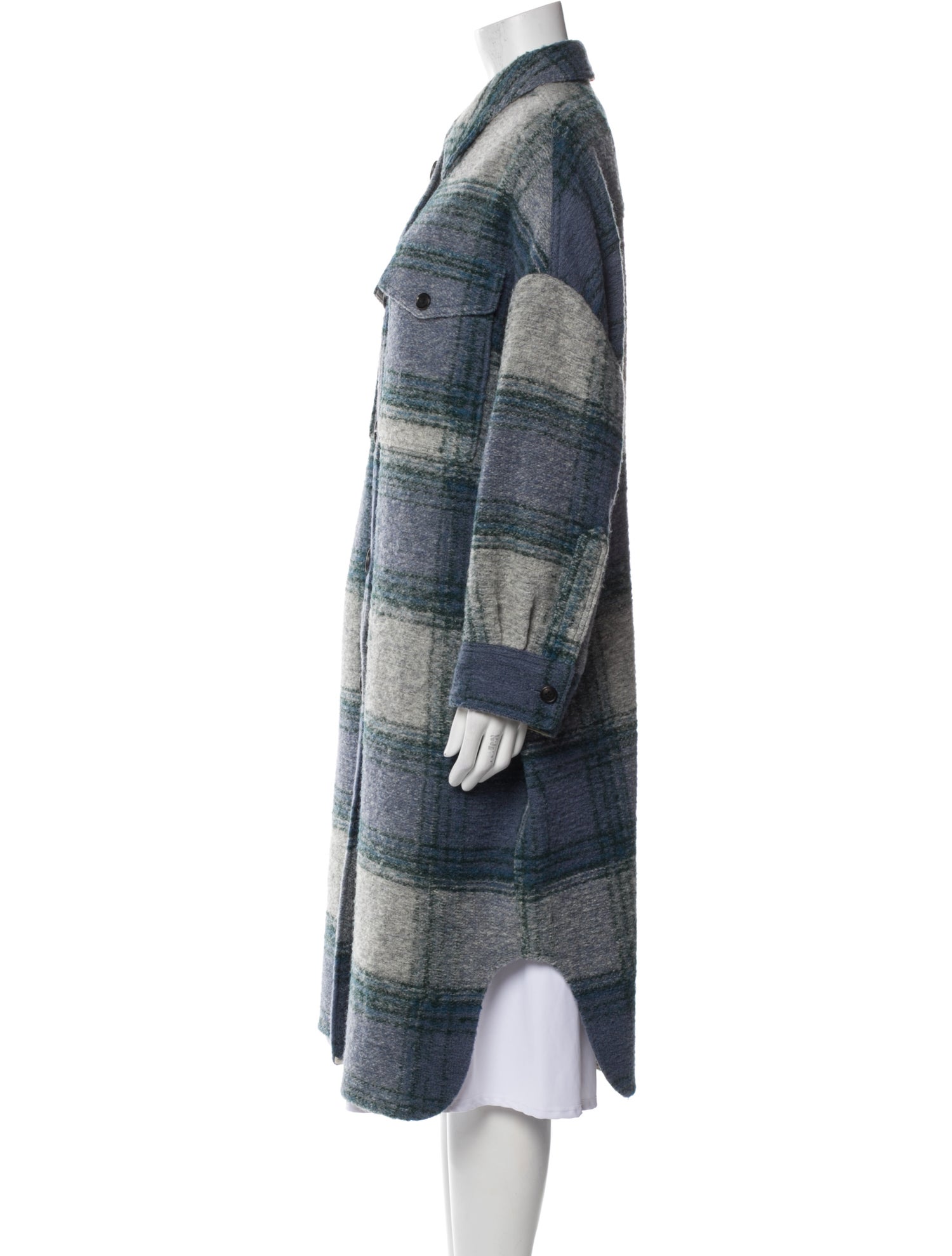 Étoile Isabel Marant Wool Plaid Print Coat