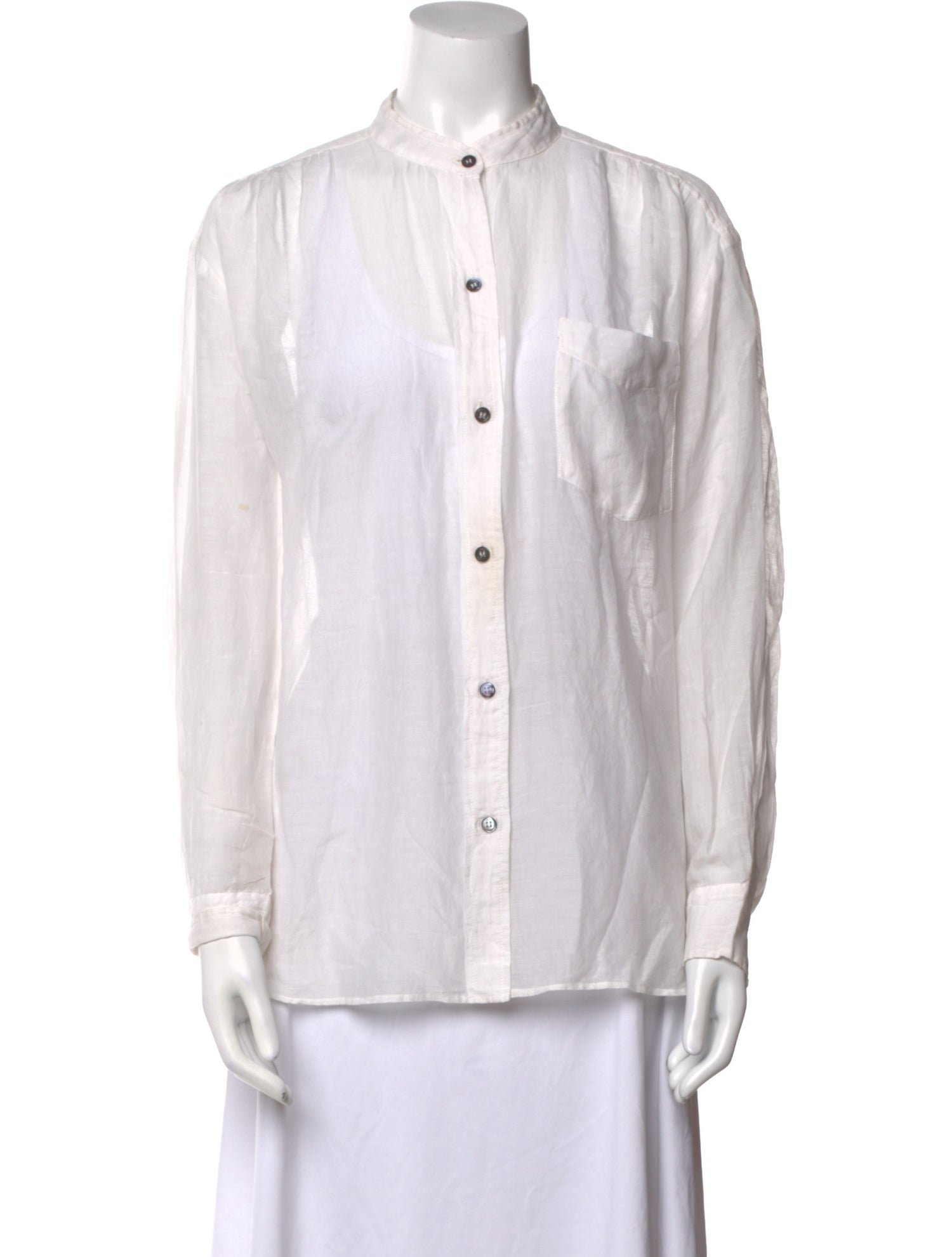 Étoile Isabel Marant Mock Neck Long Sleeve Button-Up Top