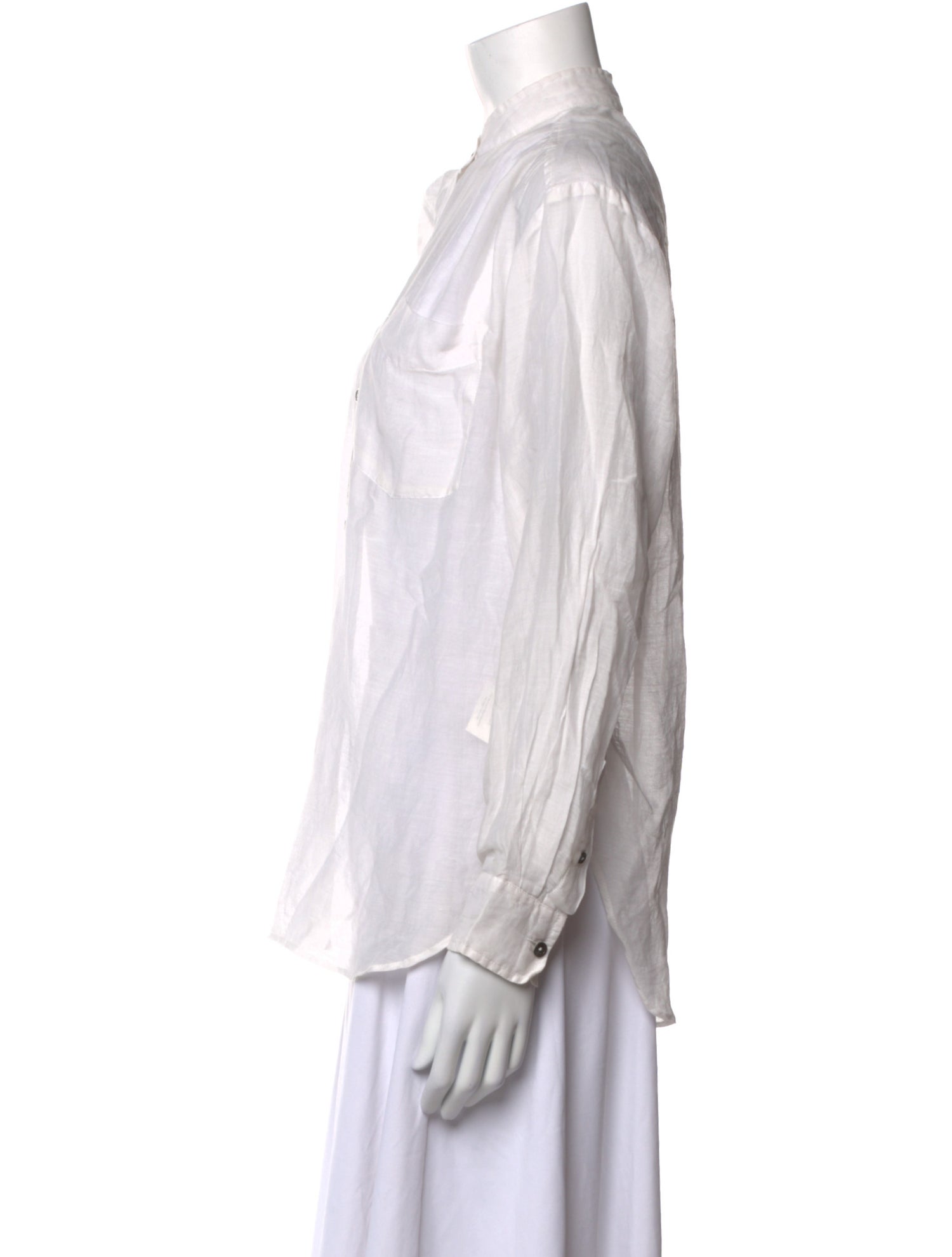 Étoile Isabel Marant Mock Neck Long Sleeve Button-Up Top