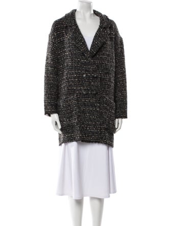 Étoile Isabel Marant Wool Tweed Pattern Faux Fur Coat