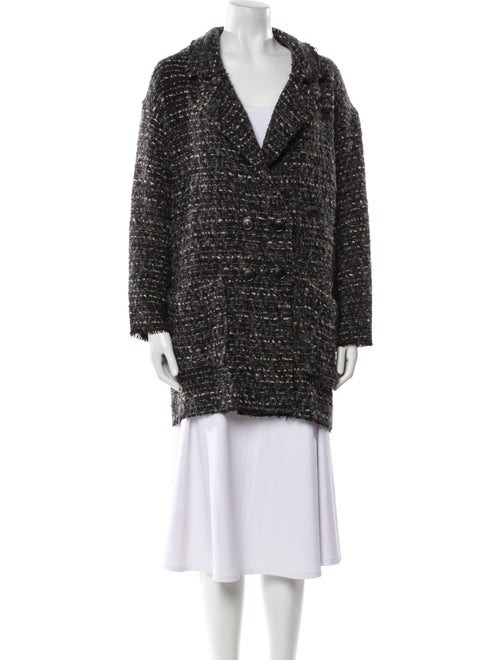 Étoile Isabel Marant Wool Tweed Pattern Faux Fur Coat
