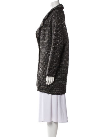 Étoile Isabel Marant Wool Tweed Pattern Faux Fur Coat