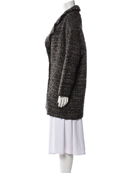 Étoile Isabel Marant Wool Tweed Pattern Faux Fur Coat