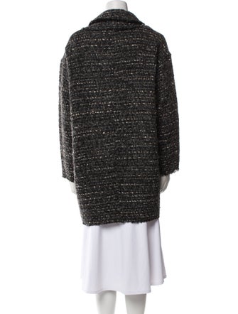 Étoile Isabel Marant Wool Tweed Pattern Faux Fur Coat