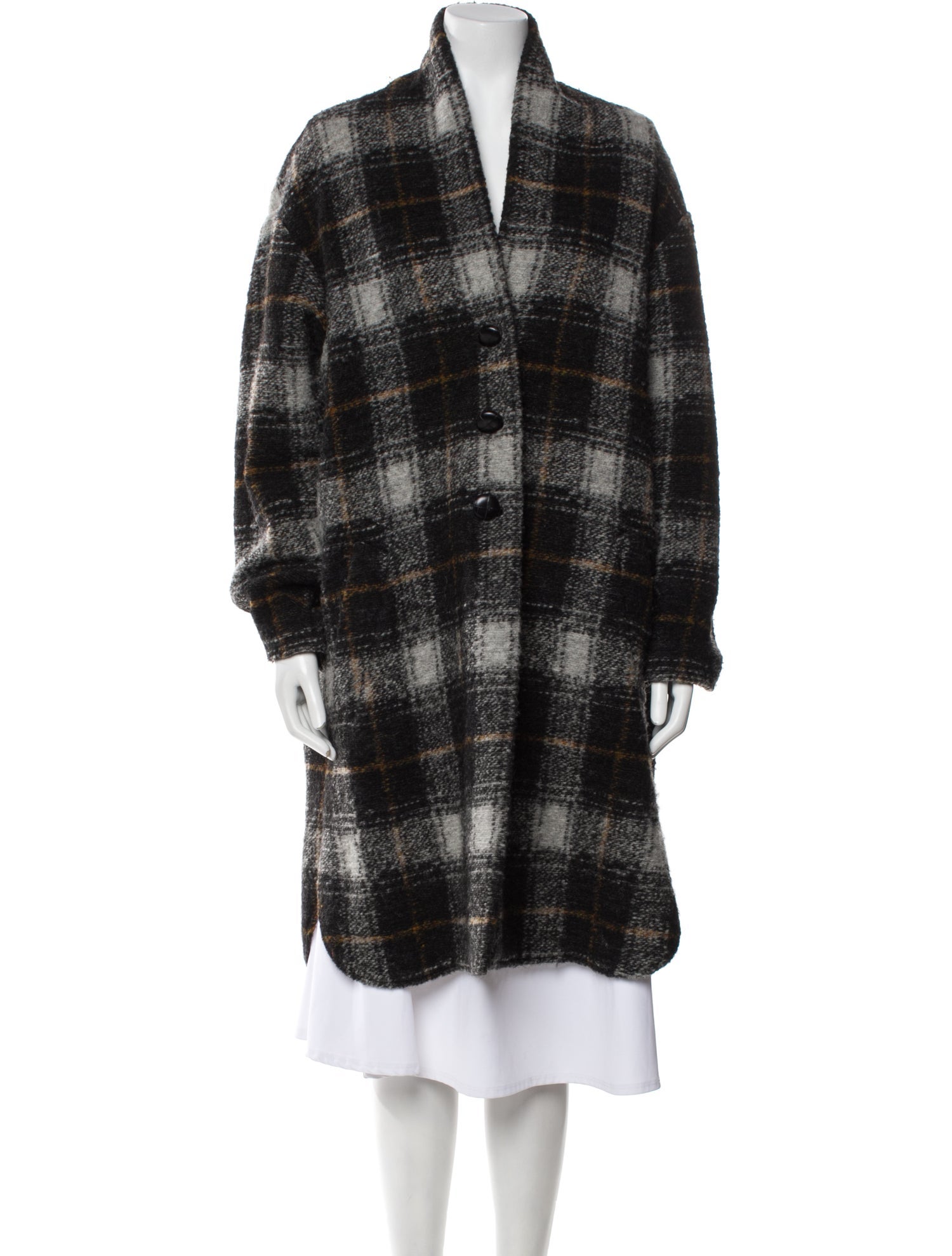 Étoile Isabel Marant Wool Plaid Print Coat